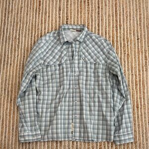 Howler Brothers Blue and White Checkered Shirt
